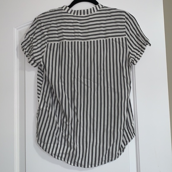 White and dark blue stripped shirt/blouse - Picture 3 of 5